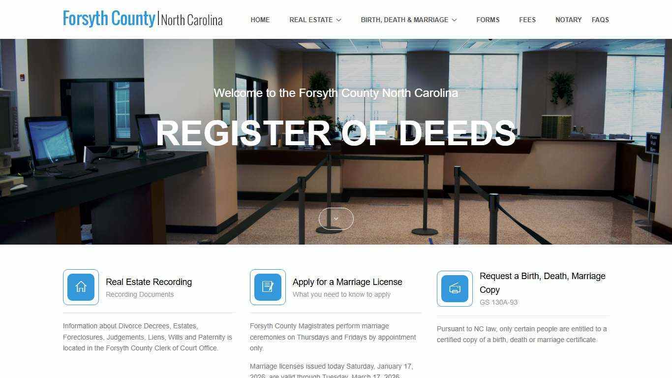 Register of Deeds | Forsyth County Government | Forsyth County North Carolina