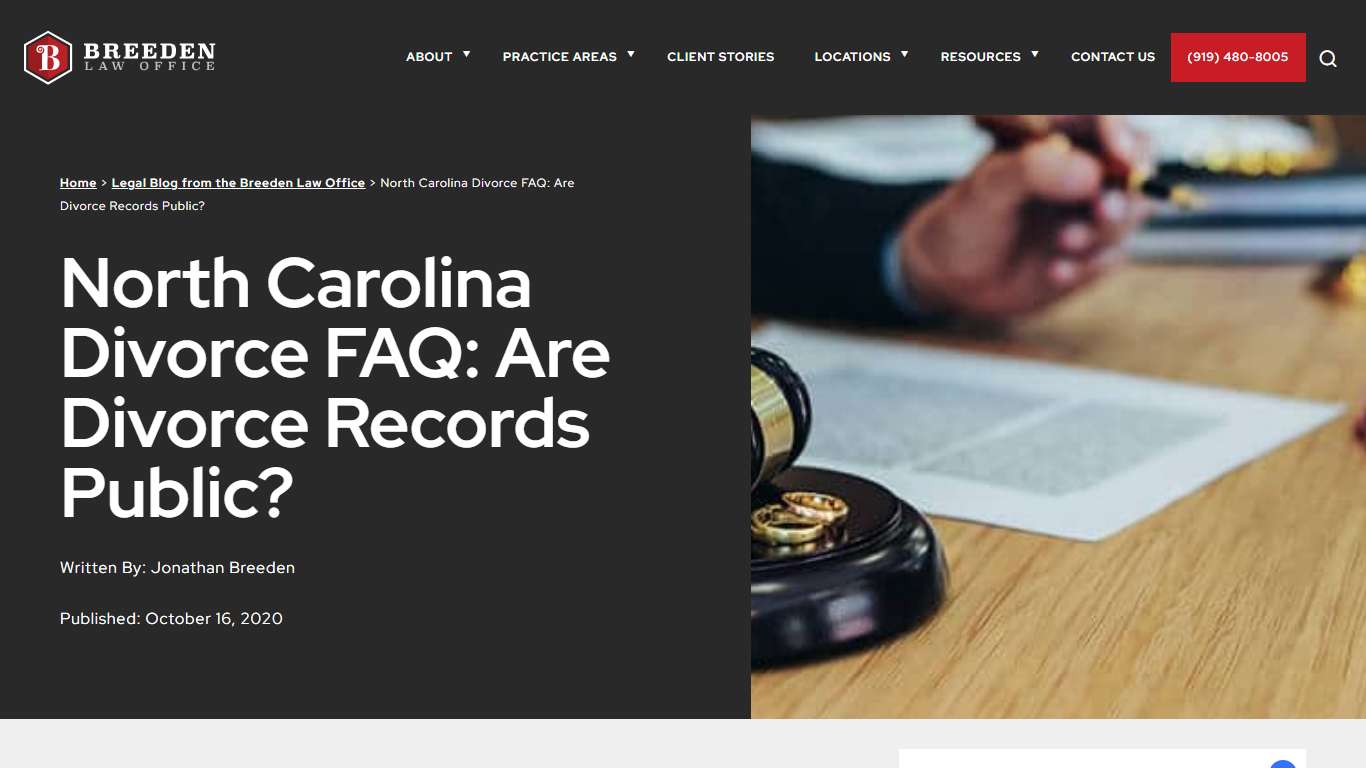 North Carolina Divorce FAQ: Are Divorce Records Public? - Breeden Law Office