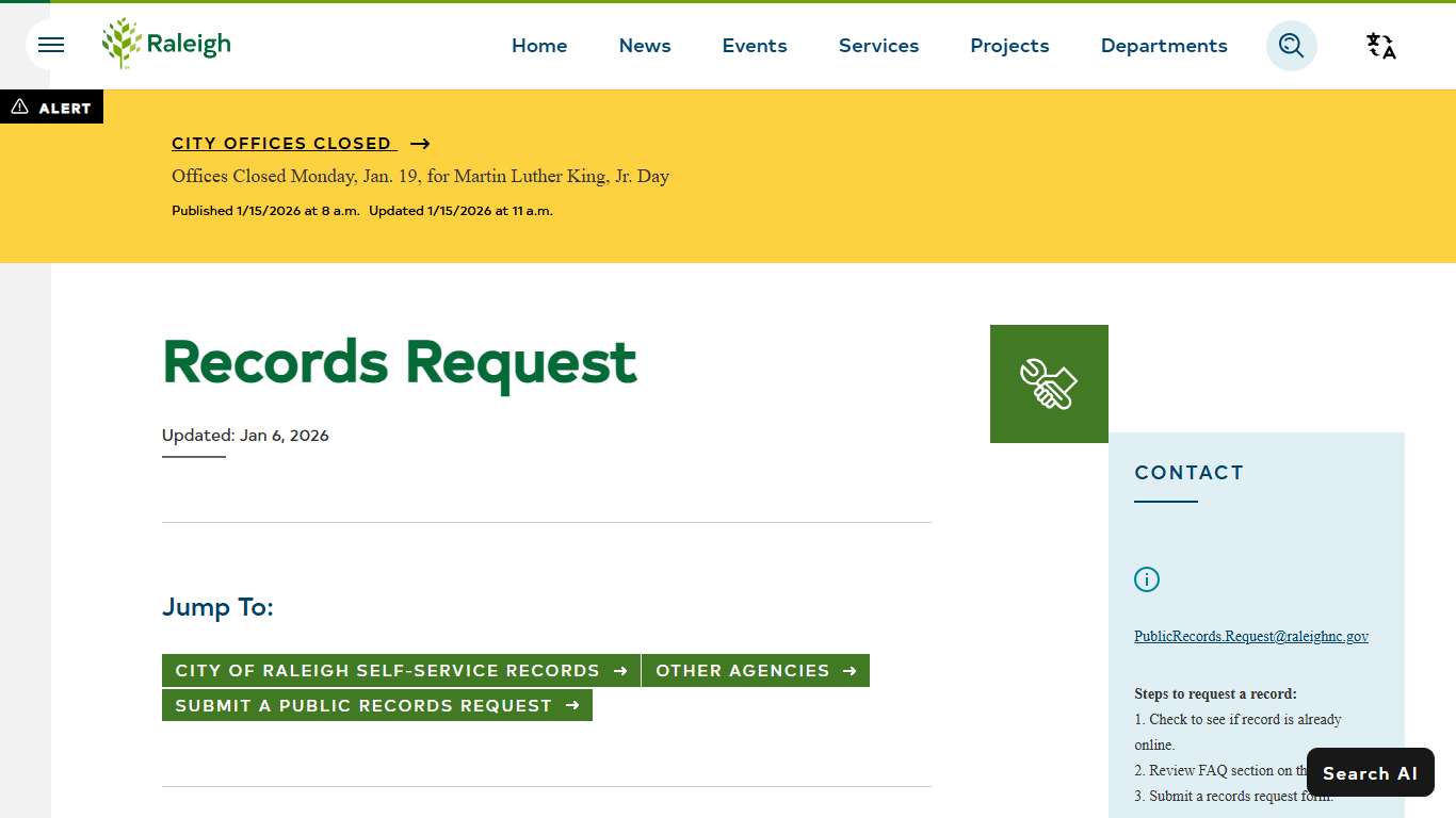 Records Request | Raleighnc.gov
